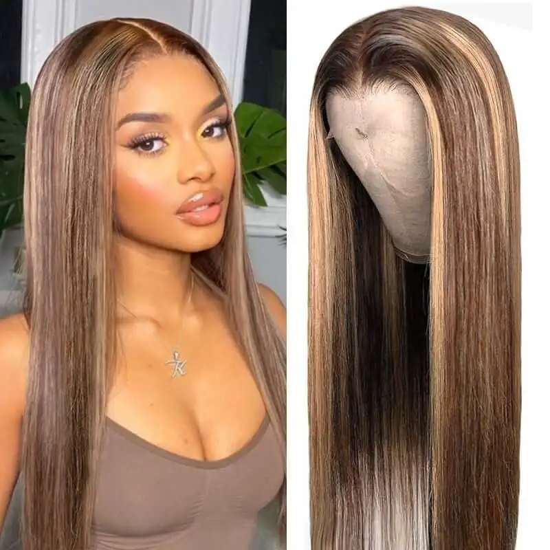 CLJHair Highlight Piano Color 13x4 Lace Front Wig Long Straight Hair With 150% Density