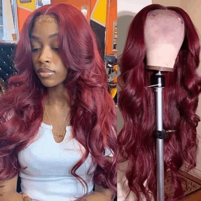 CLJHair 99j Hair Color Body Wave Lace Wigs Human Hair for Sale