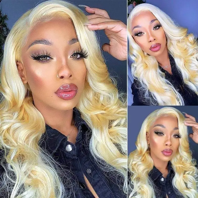 CLJHair #613 Blonde Lace Frontal Wigs Body Wave Human Hair With Baby Hair