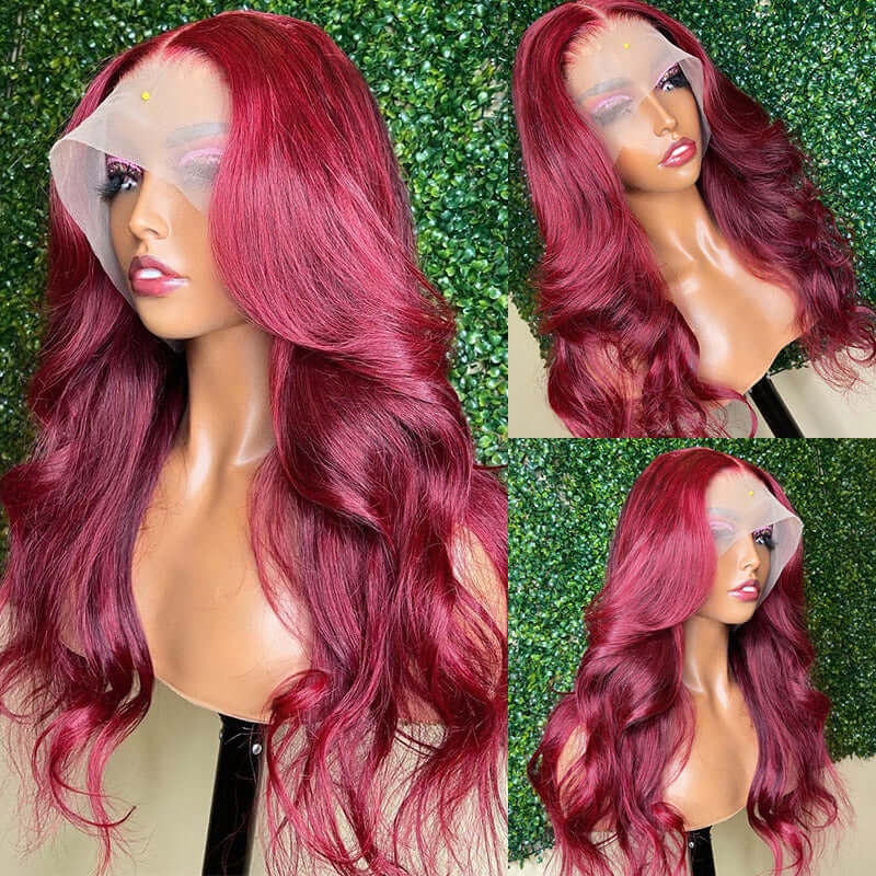 CLJHair 99j Hair Color Body Wave Lace Wigs Human Hair for Sale