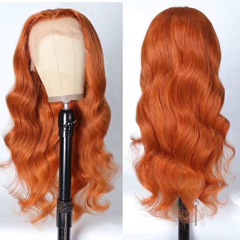 CLJHair Body Wave Lace Wigs Ginger Human Hair With 150% Density