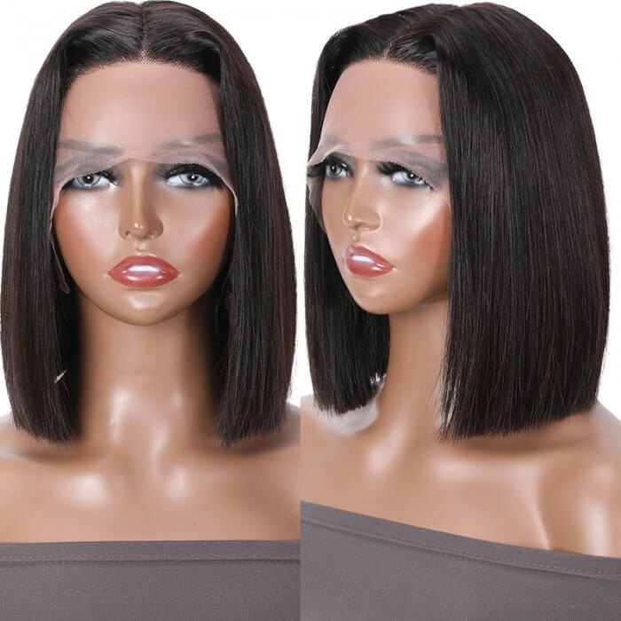 CLJHair Short Straight Bob Wig with Pre Plucked Hairline for women