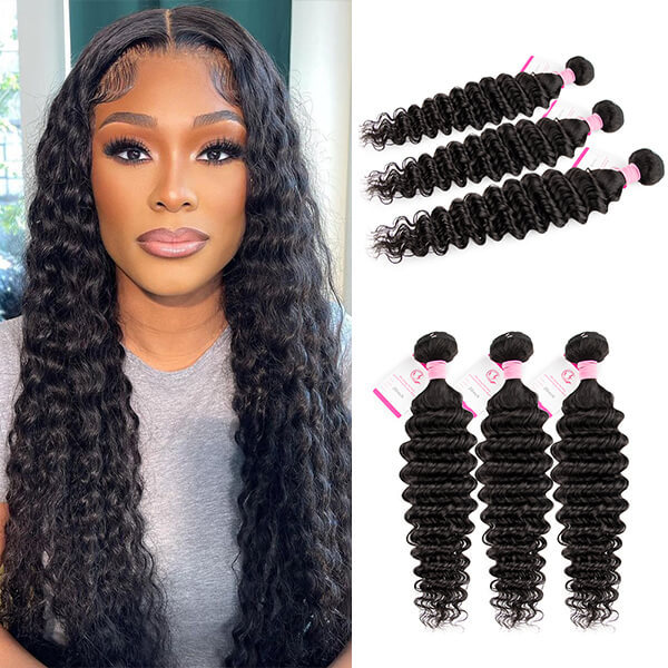 CLJHair best brazilian deep curly virgin hair 3 bundles deals