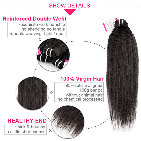 CLJHair yaki straight 100 unprocessed human hair 3 bundle deals