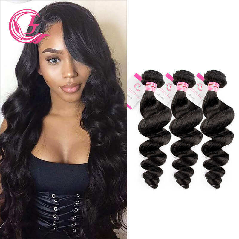 CLJHair brazilian loose wave human hair 3 bundles deals black friday