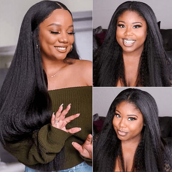 CLJHair 100 virgin human hair yaki straight 4 bundles with closure