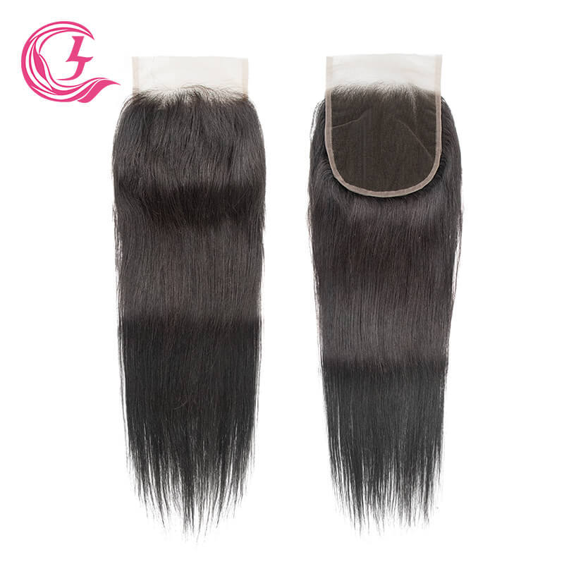 CLJHair brazilian straight natural black hair 4 bundles with closure