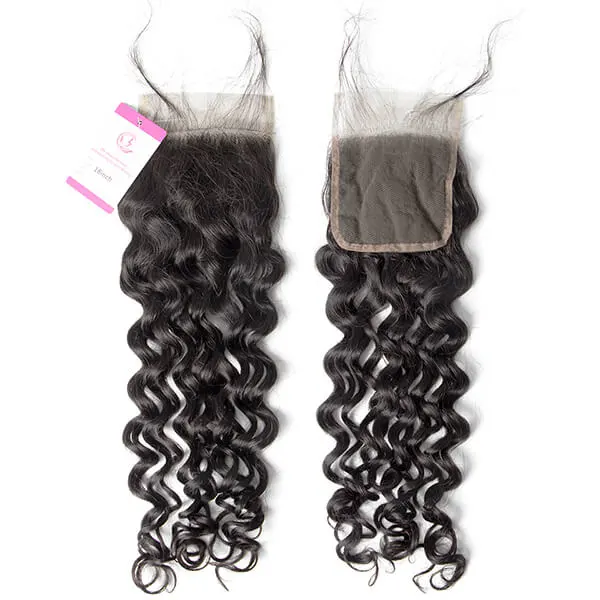 CLJHair brazilian virgin water wave human hair bundles with closure