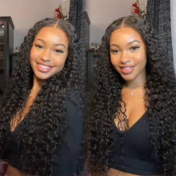 CLJHair brazilian virgin water wave human hair bundles with closure