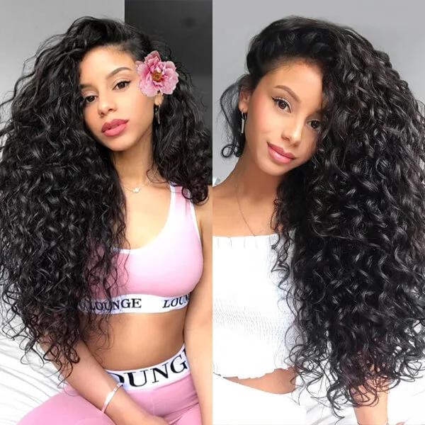 CLJHair brazilian virgin water wave human hair bundles with closure