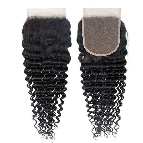 CLJHair brazilian natural virgin hair 4 bundles deep wave with closure