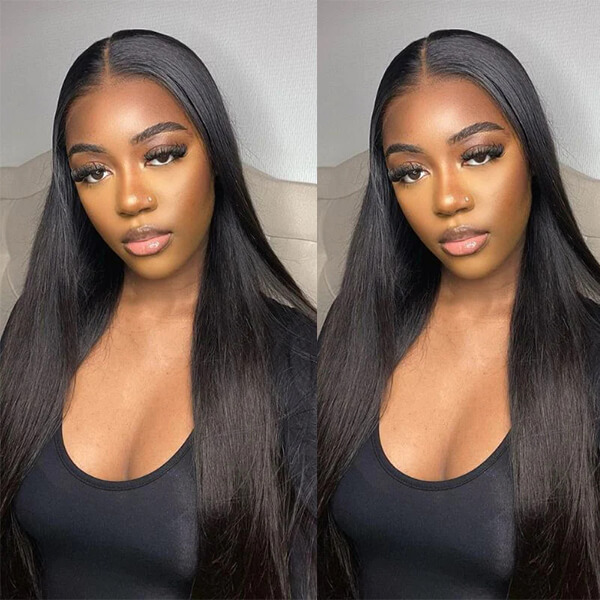 CLJHair brazilian straight natural black hair 4 bundles with closure