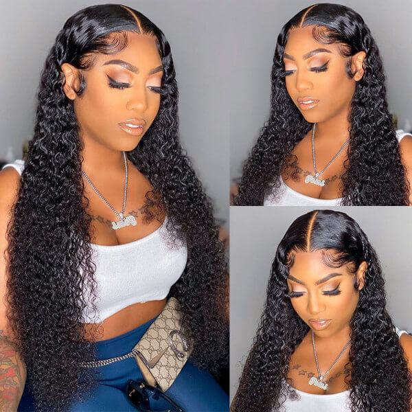 CLJHair indian hair jerry curly 13x4 transparent lace frontal