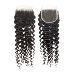 CLJHair brazilian jerry curly 4x4 transparent lace closure for sale