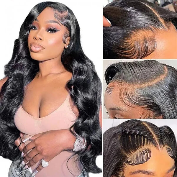 CLJHair indian human hair body wave 13x4 lace frontal sew in