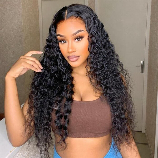 CLJHair deep wave 4x4 free part transparent lace closure sew in