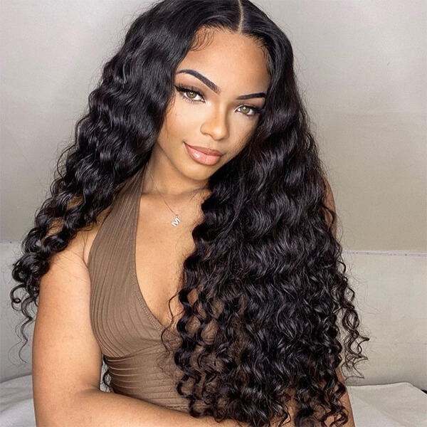 CLJHair deep wave 4x4 free part transparent lace closure sew in