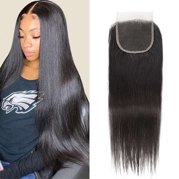 CLJHair indian transparent lace closure 4x4 sew in straight hair