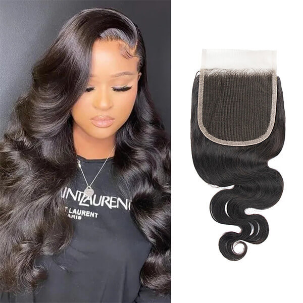 CLJHair 5x5 transparent lace closure sew in body wave for black women