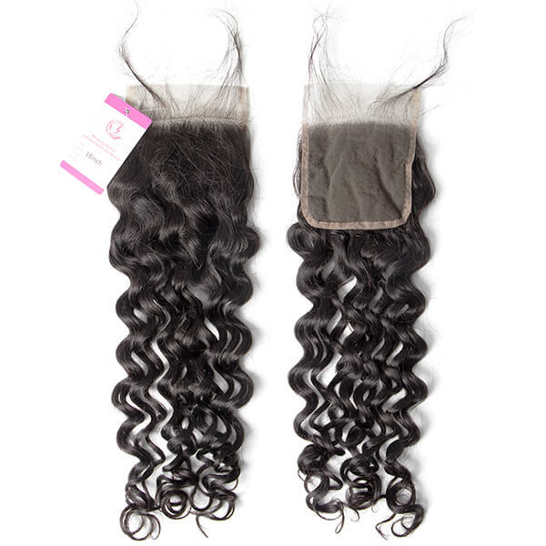 CLJHair brazilian virgin hair water wave with 4x4 hd lace closure 