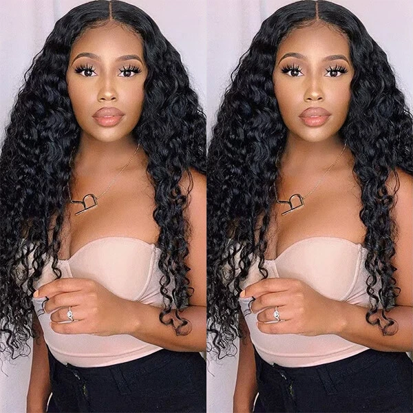 CLJHair brazilian virgin hair water wave with 4x4 hd lace closure