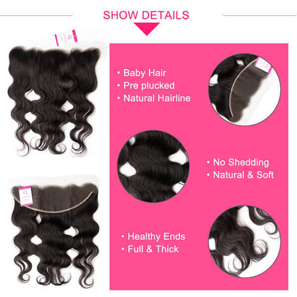 CLJHair brazilian free part body wave lace frontal human hair