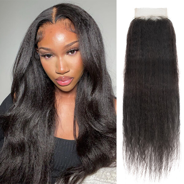 CLJHair virgin indian hair kinky straight 4 x 4 hd lace closure 