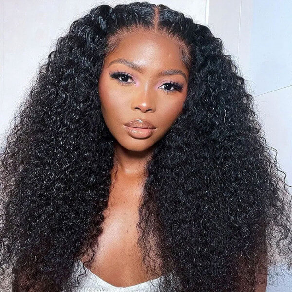 CLJHair 20 inch black hd Jerry curly melt lace closure wig 4x4