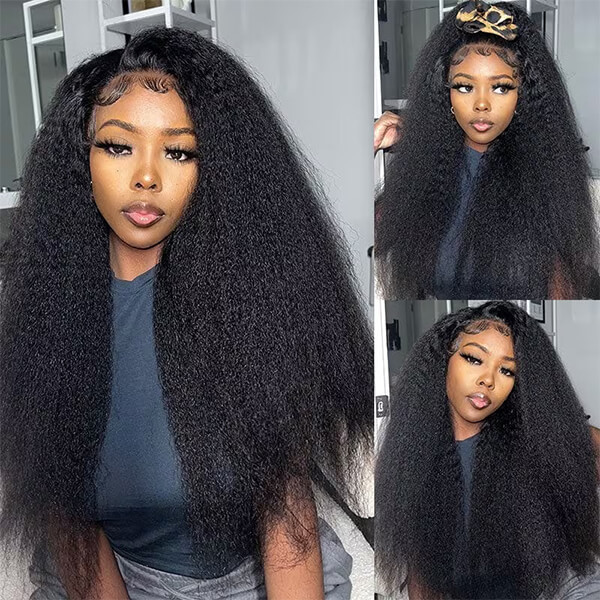 CLJHair 200 density kinky straight 4x4 closure wig shops near me