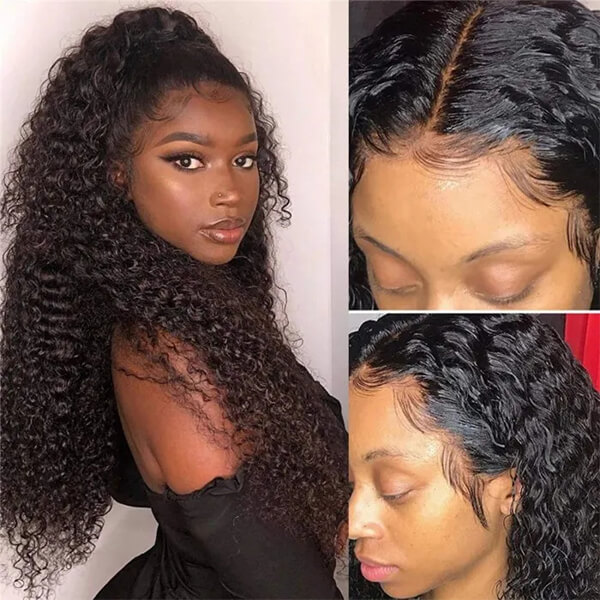 CLJHair best brazilian jerry curl wigs with hd lace closure 4x4
