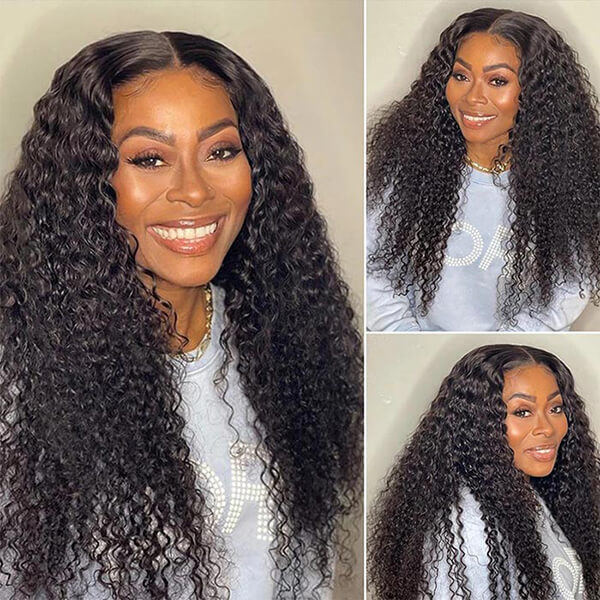 CLJHair 4x4 hd lace closure deep wave wigs pre plucked and bleached
