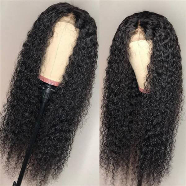CLJHair 20 inch styling curly 4x4 transparent closure wig install