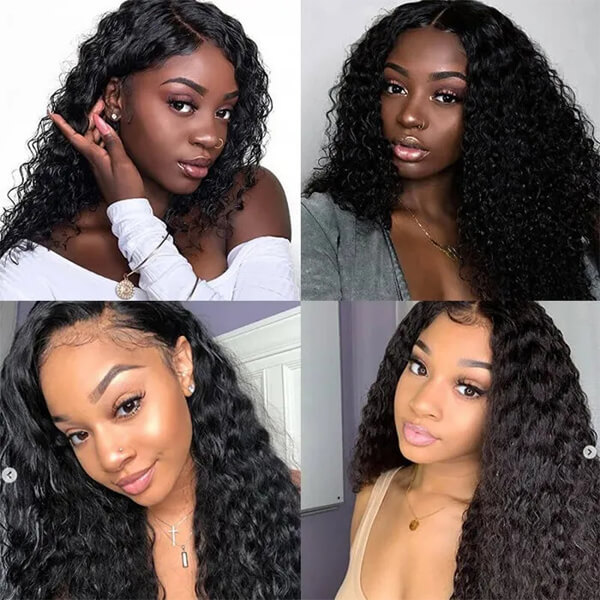 CLJHair 4x4 hd lace closure deep wave wigs pre plucked and bleached