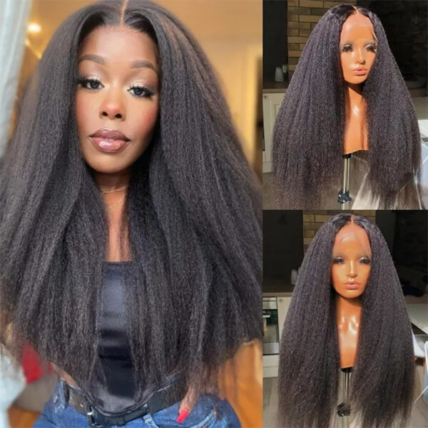 CLJHair glueless kinky straight 4x4 closure wig hd lace near me