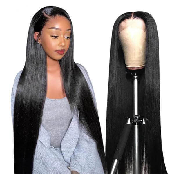 CLJHair 5x5 jet black hd lace straight closure free part wig for women