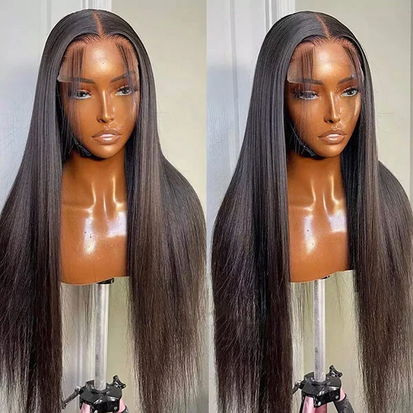 CLJHair afro 5x5 lace straight closure wig transparent for black women