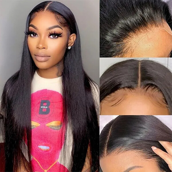 CLJHair best 5x5 straight closure wig transparent lace wig for sale