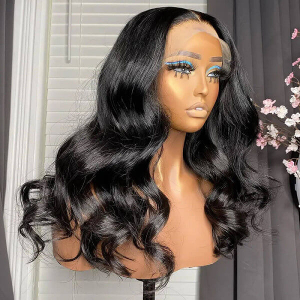 CLJHair natural 16 inch hair body wave lace front wigs for black women