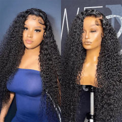 CLJHair curly 13x4 hd lace front wigs human hair with 150% density