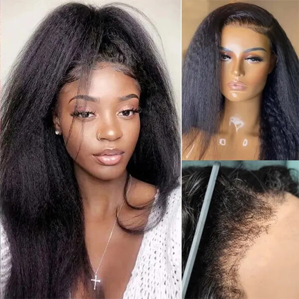 CLJHair kinky straight glueless hd lace wigs human hair for every woman