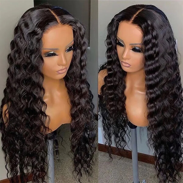 CLJHair hd lace closure 5x5 deep wave human hair wig with baby hair