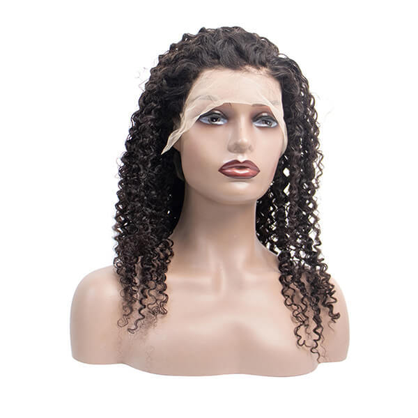 CLJHair jerry curly 13x4 transparent lace frontal wig with 150 density