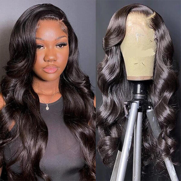 CLJHair best black color body wave lace front wigs human hair
