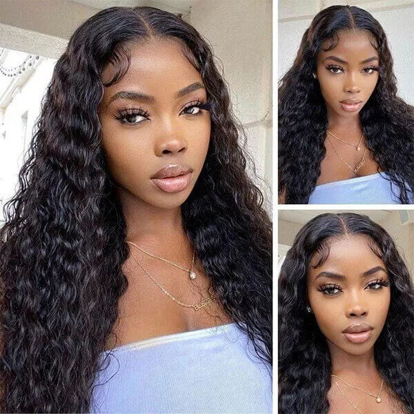 CLJHair cheap human hair water wave transparent 13x6 lace frontal wig