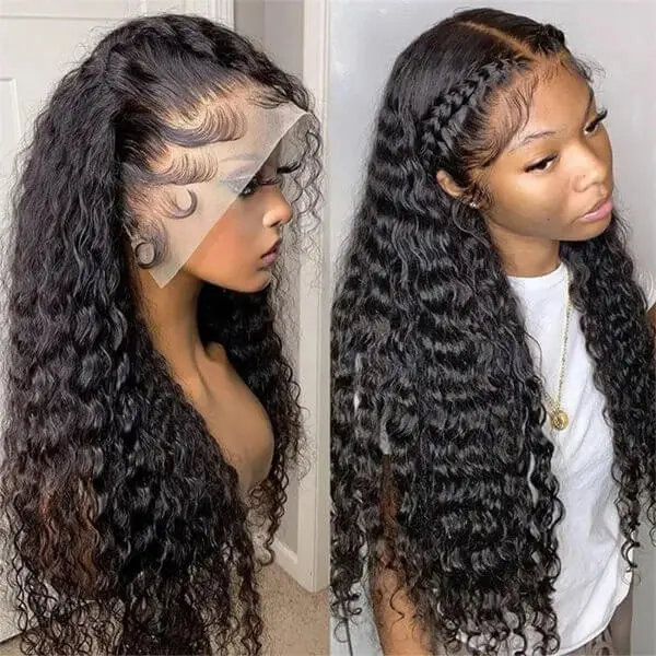 CLJHair cheap human hair water wave transparent 13x6 lace frontal wig