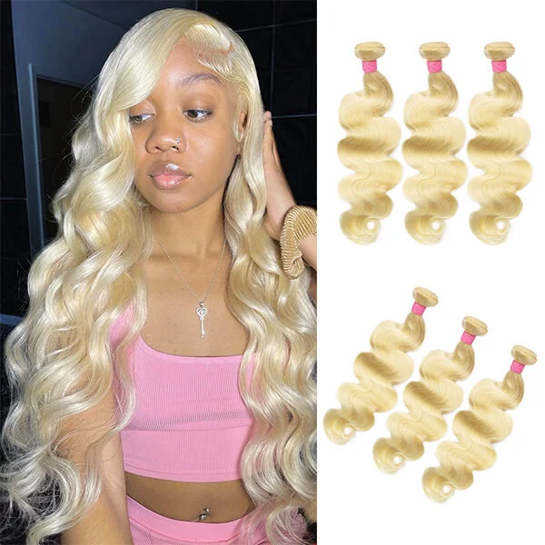 Cljhair 613 Honey Blonde Body Wave Virgin Human Wavy Hair Bundles