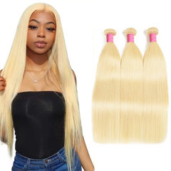 Cjhair Bone Straight 613 Blonde Virgin Human Remy Hair Bundles