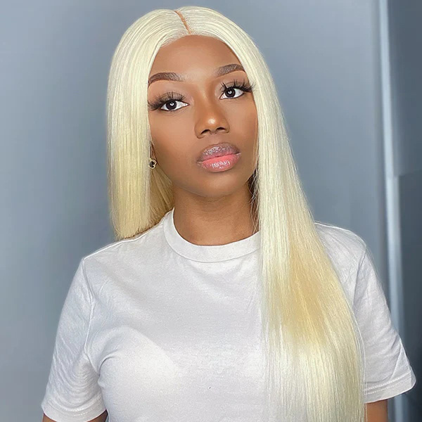 Cljhair Straight 13X6 Transparent Lace Frontal 613 Blond Remy Human Virgin Hair