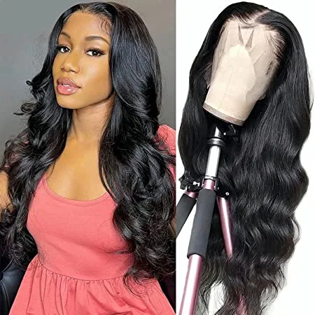 CLJHair Body Wave 13x4 Transparent Lace Front Human Hair Wigs Pre Plucked with Baby Hair 150% Density