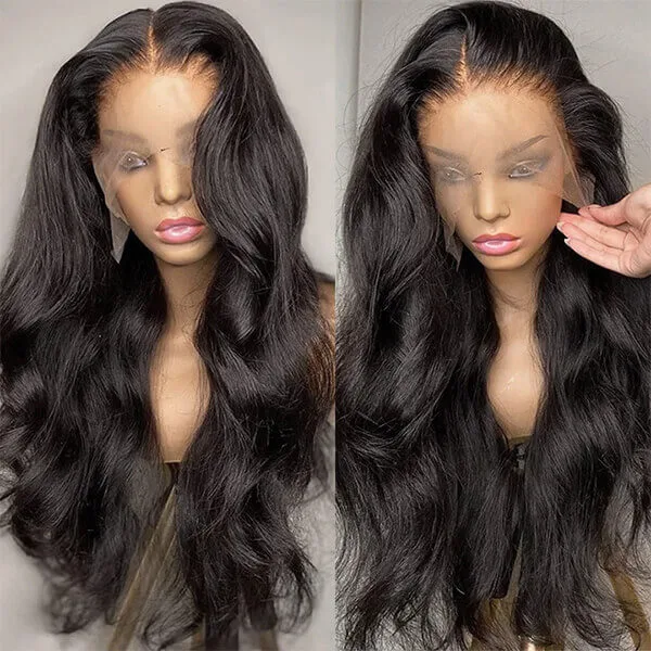 CLJHair Body Wave 13x4 Transparent Lace Front Human Hair Wigs Pre Plucked with Baby Hair 150% Density